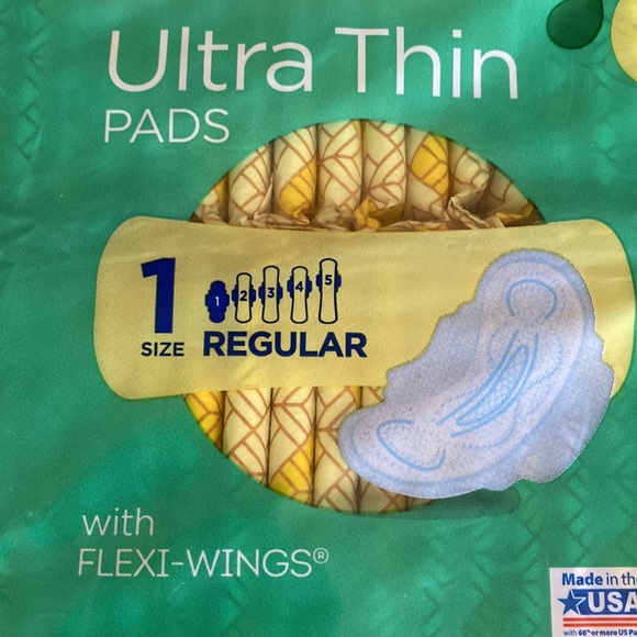 Always ultra thin pads 46 count and Equate pads 26 count with flexi wings. - Picture 2 of 4